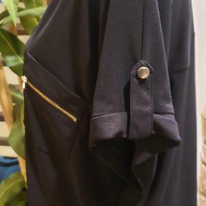 Short Sleeve Top with Zipper Detail